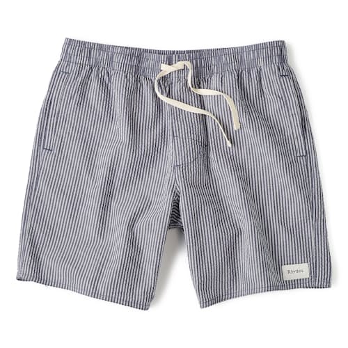 laydown image of Seersucker Stripe Jam Short - 7.5"