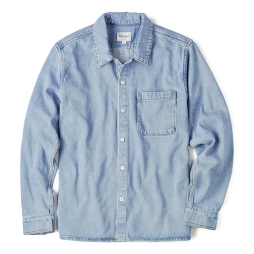 laydown image of Denim Long Sleeve Shirt