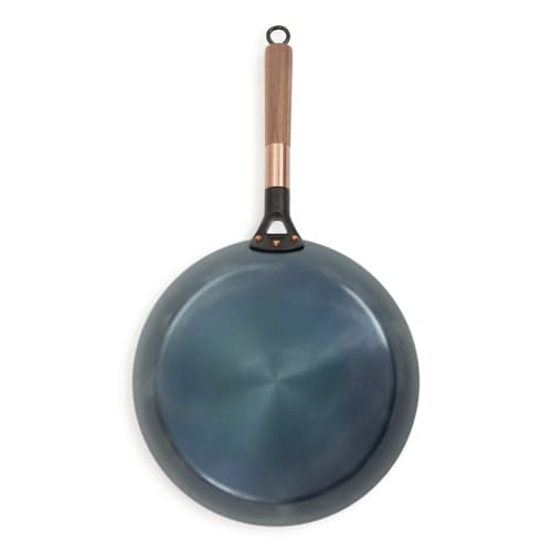 laydown image of Blue Carbon Steel Skillet