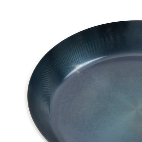 laydown image of Blue Carbon Steel Skillet