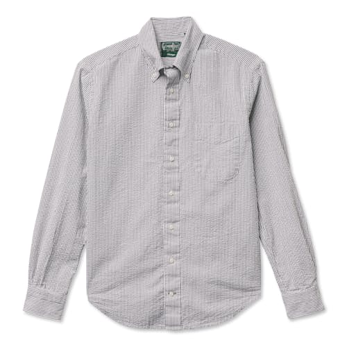 laydown image of Yarn Dyed Seersucker Shirt