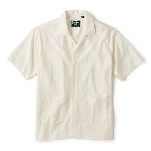laydown image of Linen Blend Yarn-Dyed Dobby Shirt