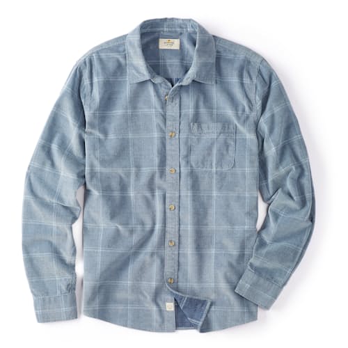 laydown image of Lightweight Plaid Cord Shirt