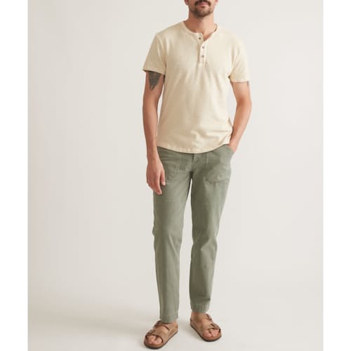 on model image of Vintage Heavy Slub Henley