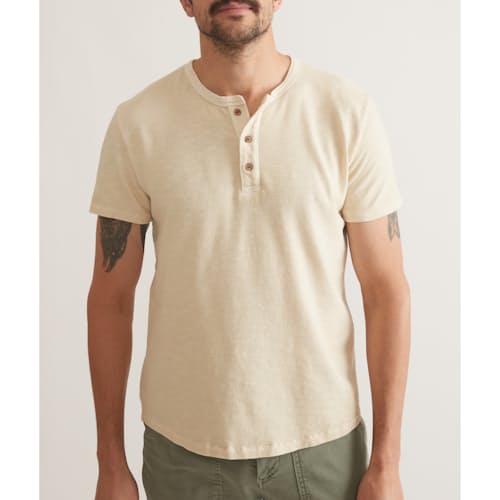 on model image of Vintage Heavy Slub Henley