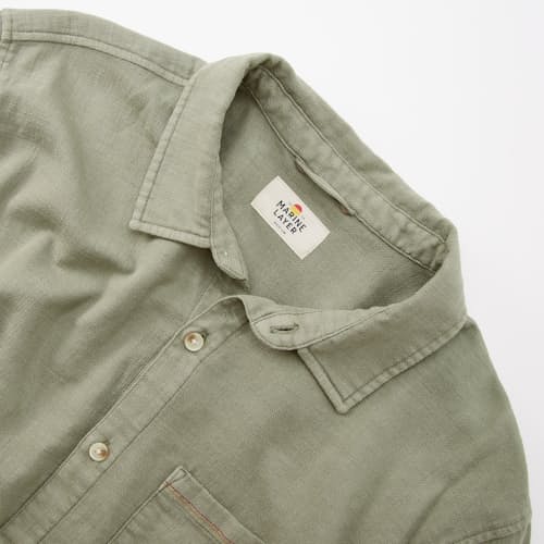 laydown detail image of Classic Stretch Selvage Short Sleeve Shirt