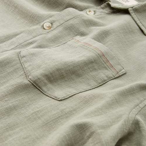 laydown detail image of Classic Stretch Selvage Short Sleeve Shirt