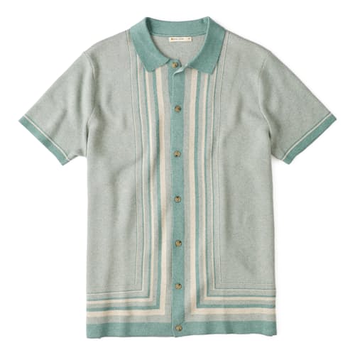 laydown image of Stripe Sweater Button Down