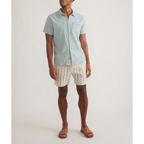 on model image of Saturday Stretch Selvage Short - 6"