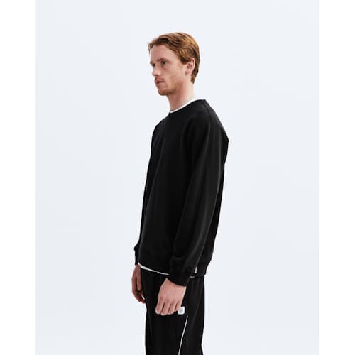 on model image of Midweight Terry Standard Crew Neck