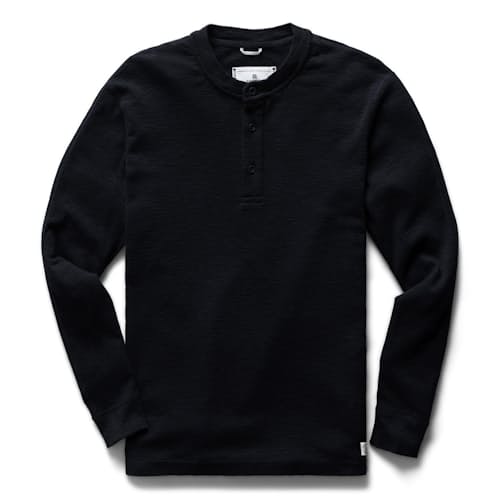 laydown image of Slub Long Sleeve Henley