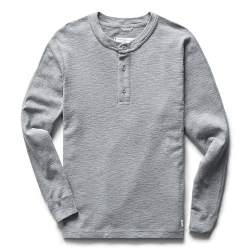 laydown image of Slub Long Sleeve Henley