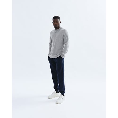 on model image of Slub Long Sleeve Henley