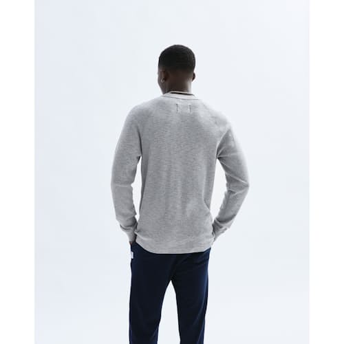 on model image of Slub Long Sleeve Henley