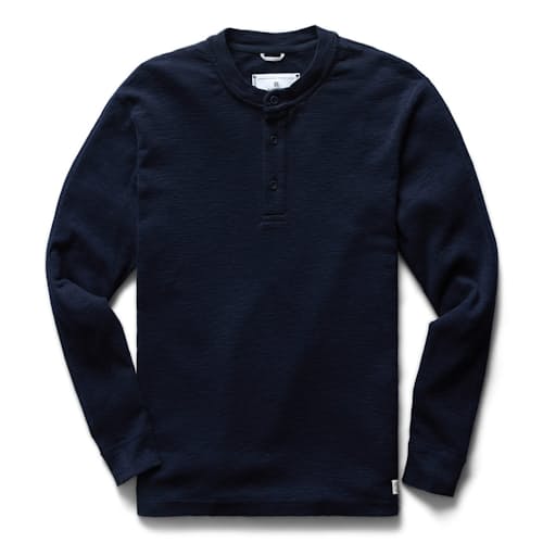 laydown image of Slub Long Sleeve Henley