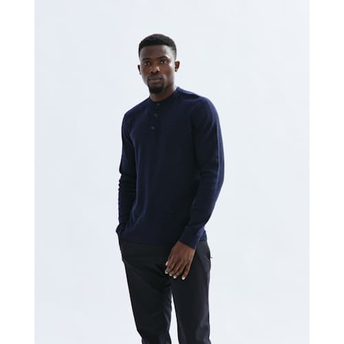 lifestyle image of Slub Long Sleeve Henley