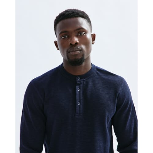 lifestyle image of Slub Long Sleeve Henley