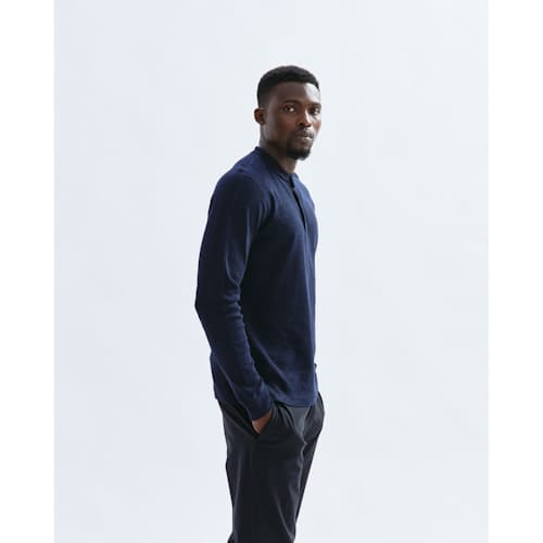 lifestyle image of Slub Long Sleeve Henley