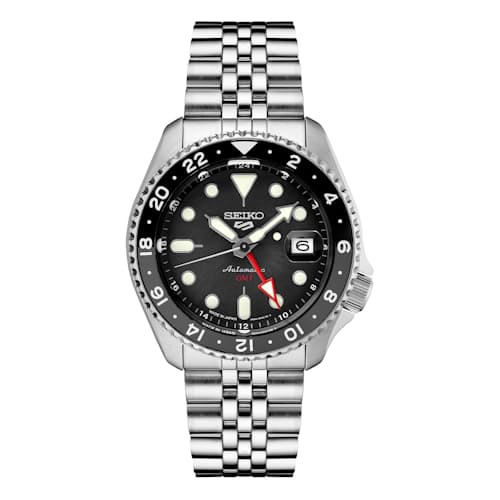 laydown image of Seiko 5 GMT - SSK001
