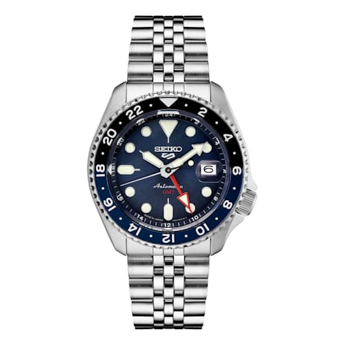 laydown image of Seiko 5 GMT - SSK003