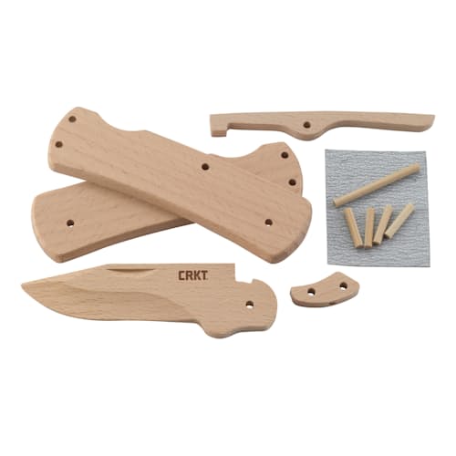 laydown image of Nathan's Wooden Knife Safety Kit