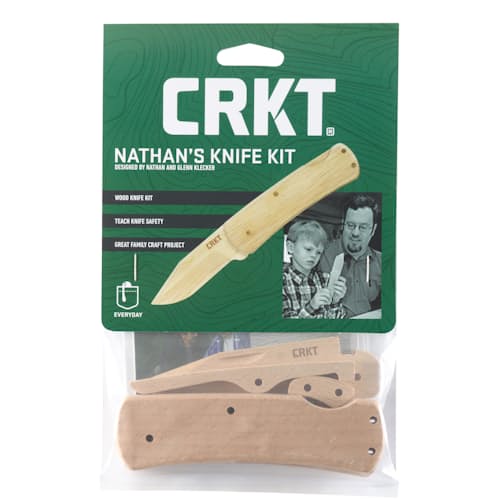 laydown image of Nathan's Wooden Knife Safety Kit