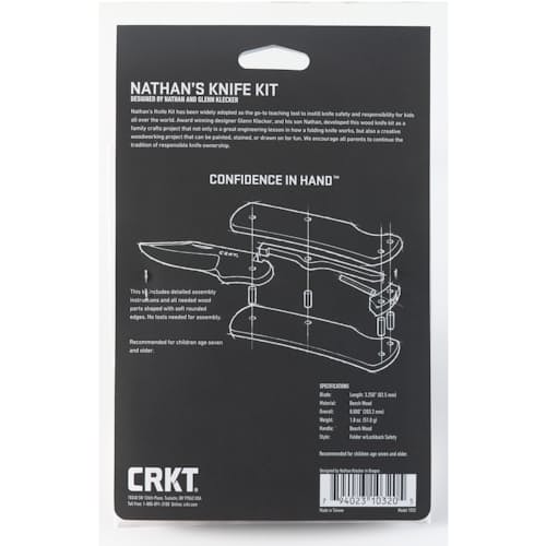 laydown image of Nathan's Wooden Knife Safety Kit