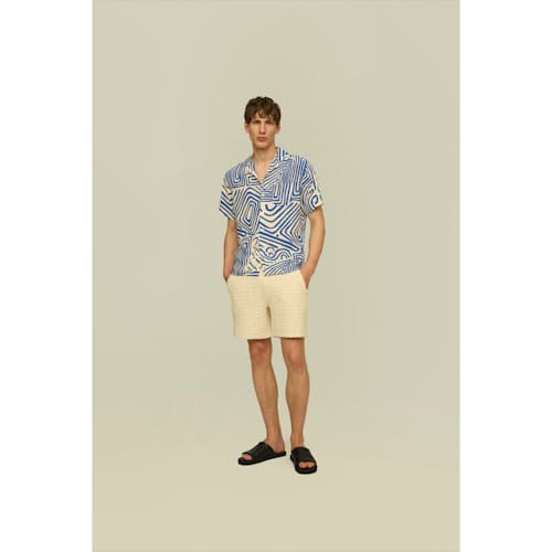 on model image of Eldovado Viscose Short Sleeve Shirt