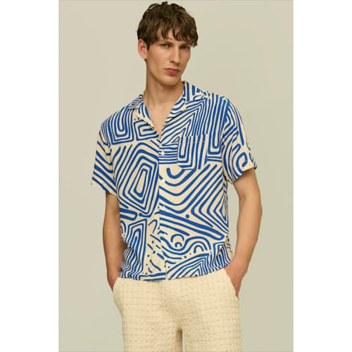 on model image of Eldovado Viscose Short Sleeve Shirt