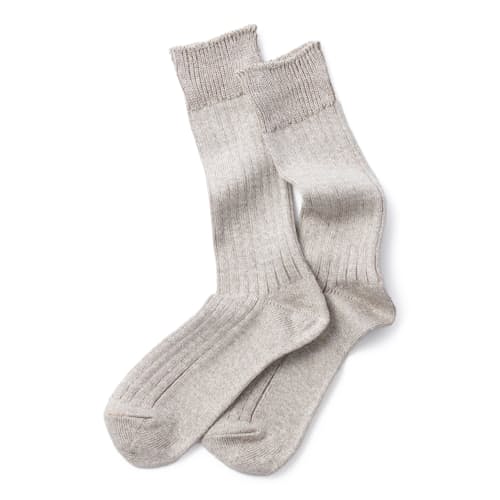 laydown image of Ribbed Linen Cotton Sock