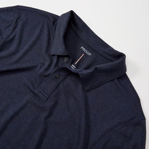 lifestyle image of 72-Hour Merino Two-Button Polo Shirt