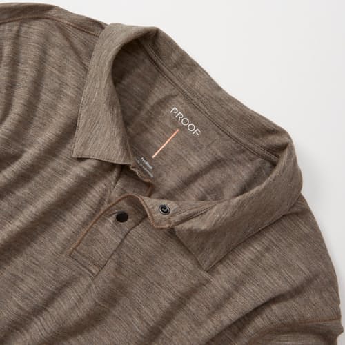 lifestyle image of 72-Hour Merino Two-Button Polo Shirt