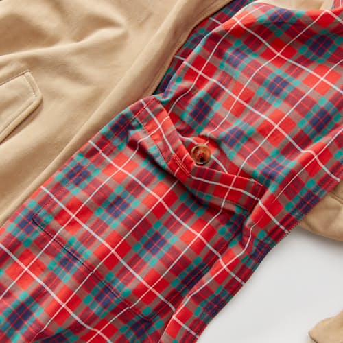 laydown detail image of G9 Harrington Suede Jacket