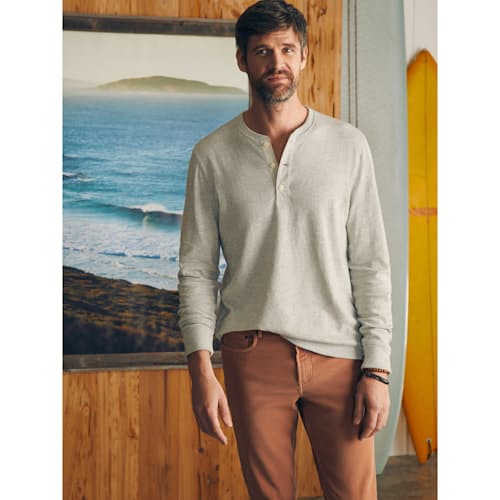 lifestyle image of Sunwashed Slub Henley