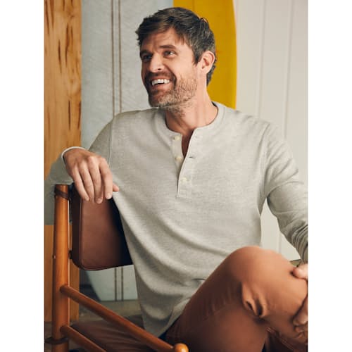 lifestyle image of Sunwashed Slub Henley