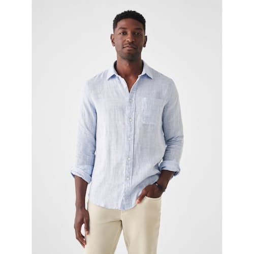 on model image of Laguna Linen Shirt
