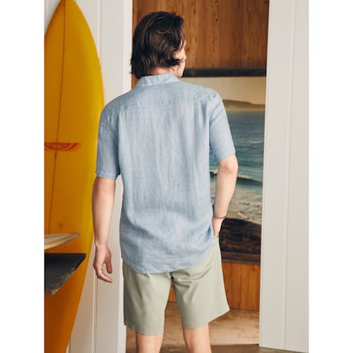 lifestyle image of Palma Linen Short Sleeve Shirt
