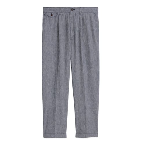 laydown image of Cotton Linen Pleated Pant