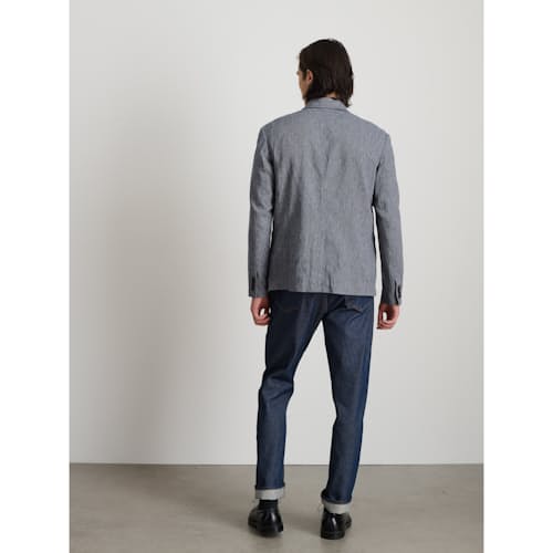 on model image of Mercer Cotton Linen Blazer