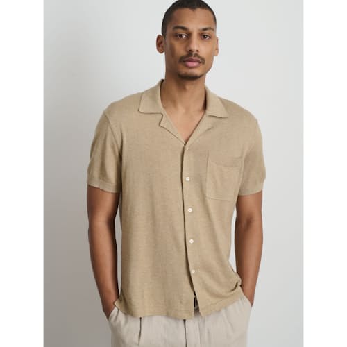 on model image of Short Sleeve Bowling Shirt