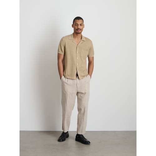 on model image of Short Sleeve Bowling Shirt