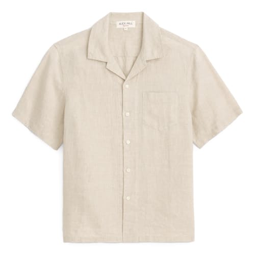 laydown image of Short Sleeve Linen Camp Shirt