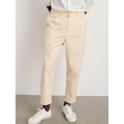 on model image of Standard Pleated Chino Pant