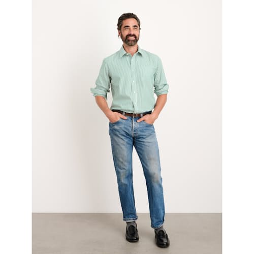 on model image of Stripe Mill Shirt