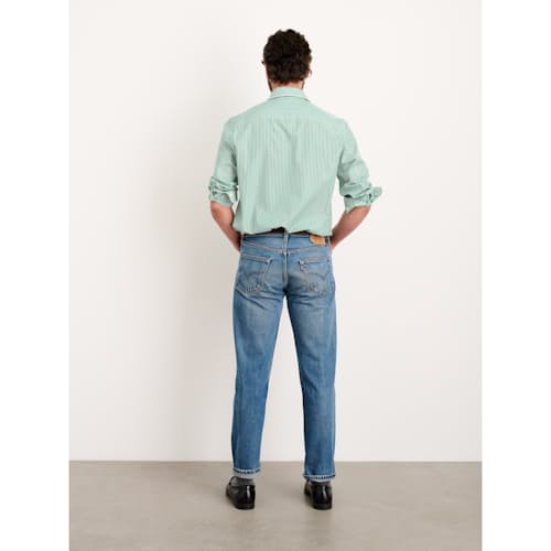 on model image of Stripe Mill Shirt