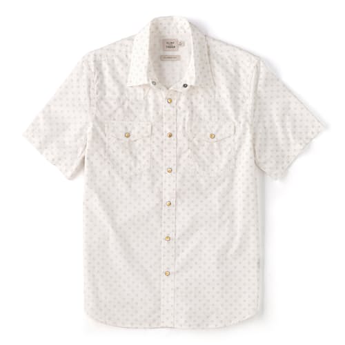 laydown image of Western Micro Print Short Sleeve Shirt