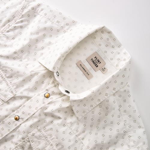 laydown detail image of Western Micro Print Short Sleeve Shirt