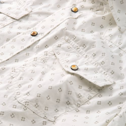laydown detail image of Western Micro Print Short Sleeve Shirt