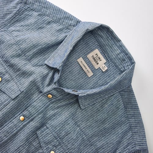 laydown detail image of Western Chambray Short Sleeve Shirt