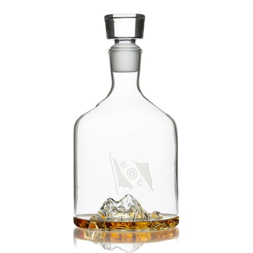 laydown image of Huckberry x The Explorers Club Decanter